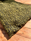 Green Linen Fabric By The Yard Textured Handloom Semi-Sheer Natural Fabrics.