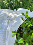 Beige Striped- Black Striped- Brown Striped Neutral Organic Cotton Fabric.