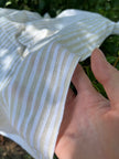 Beige Striped- Black Striped- Brown Striped Neutral Organic Cotton Fabric.