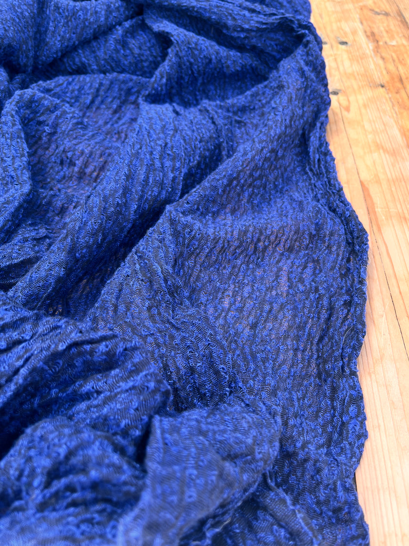 Metre Kare Indigo Mavi Keten Kumaş, Organik Pamuklu Kumaş, Dokulu El Dokuma Yarı Şeffaf Doğal Kumaşlar.