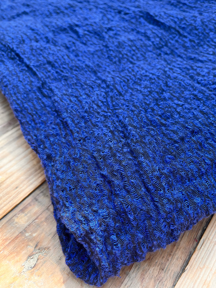 Metre Kare Indigo Mavi Keten Kumaş, Organik Pamuklu Kumaş, Dokulu El Dokuma Yarı Şeffaf Doğal Kumaşlar.