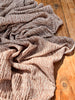 Brown Linen Fabric By The Yard Textured Handloom Semi-Sheer Natural Fabrics.