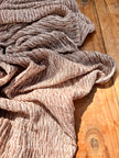 Brown Linen Fabric By The Yard Textured Handloom Semi-Sheer Natural Fabrics.