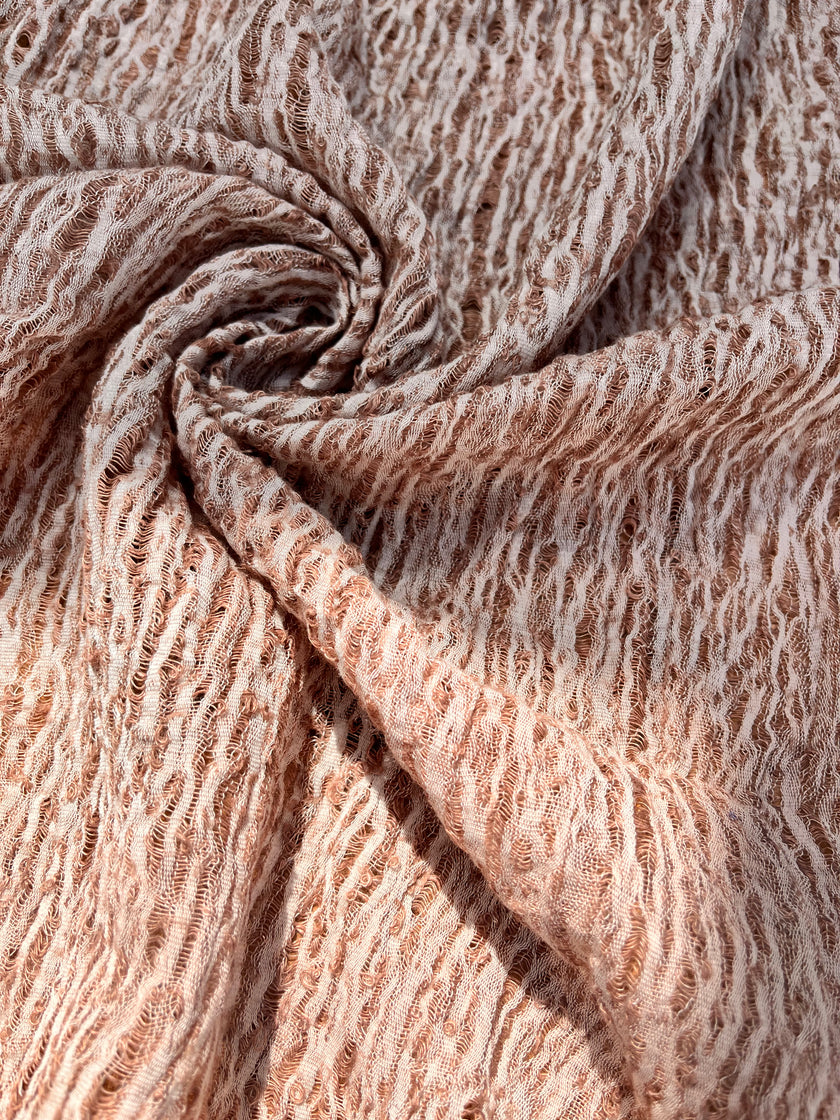 Metre Kare Kahverengi Keten Kumaş, Organik Pamuklu Kumaş, Dokulu El Dokuma Yarı Şeffaf Doğal Kumaşlar.