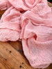Sugar Pink Linen Fabric By The Yard Textured Handloom Semi-Sheer Natural Fabrics.