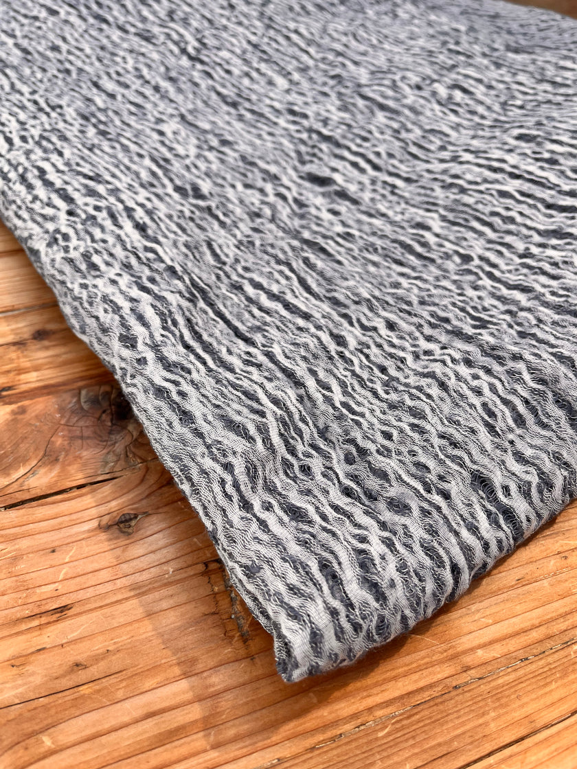 Metre Kare Mavi Gri Keten Kumaş, Organik Pamuklu Kumaş, Dokulu El Dokuma Yarı Şeffaf Doğal Kumaşlar.