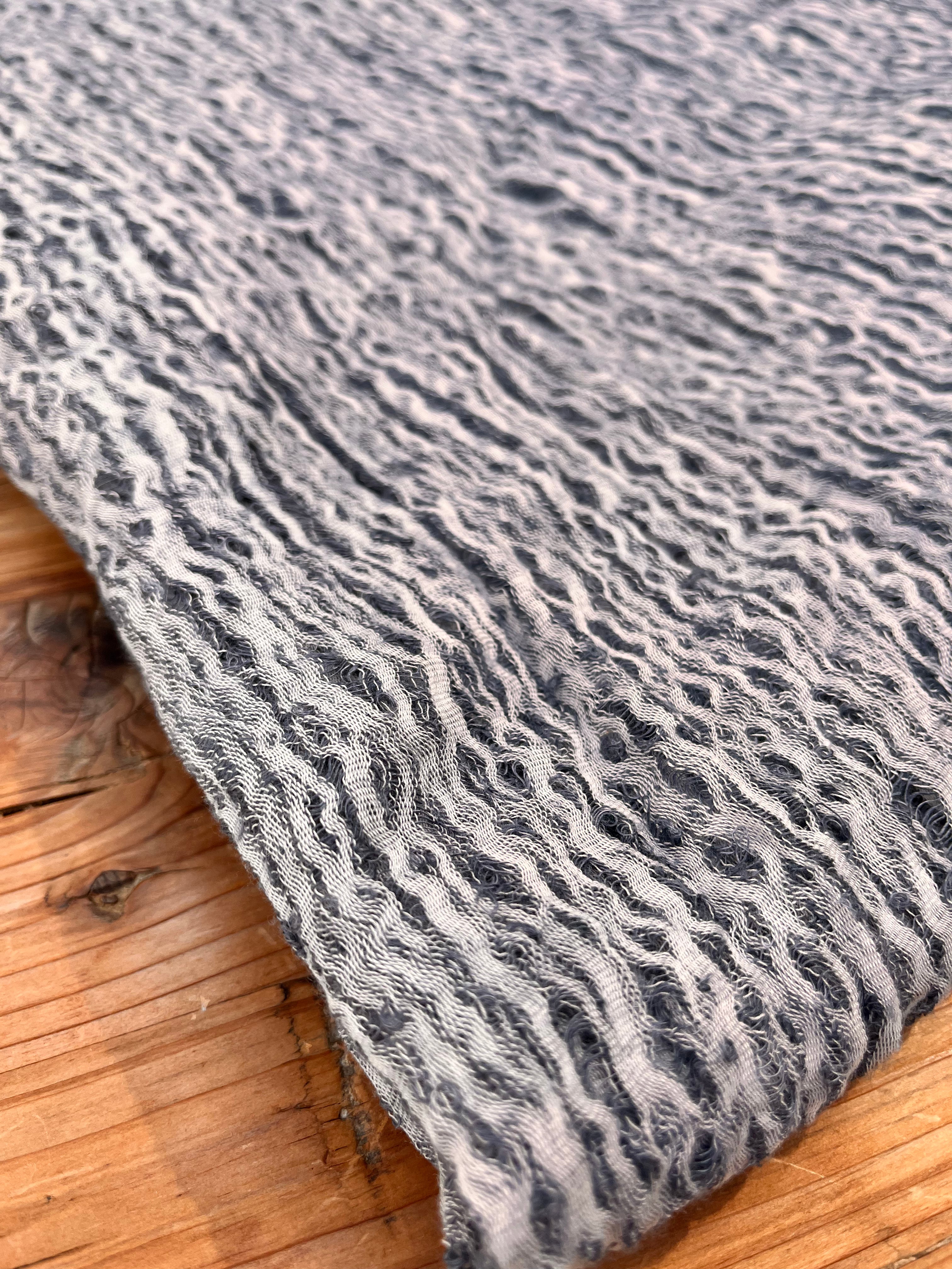 Bluish Gray Linen Fabric By The Yard Textured Handloom Semi-Sheer Natural Fabrics.