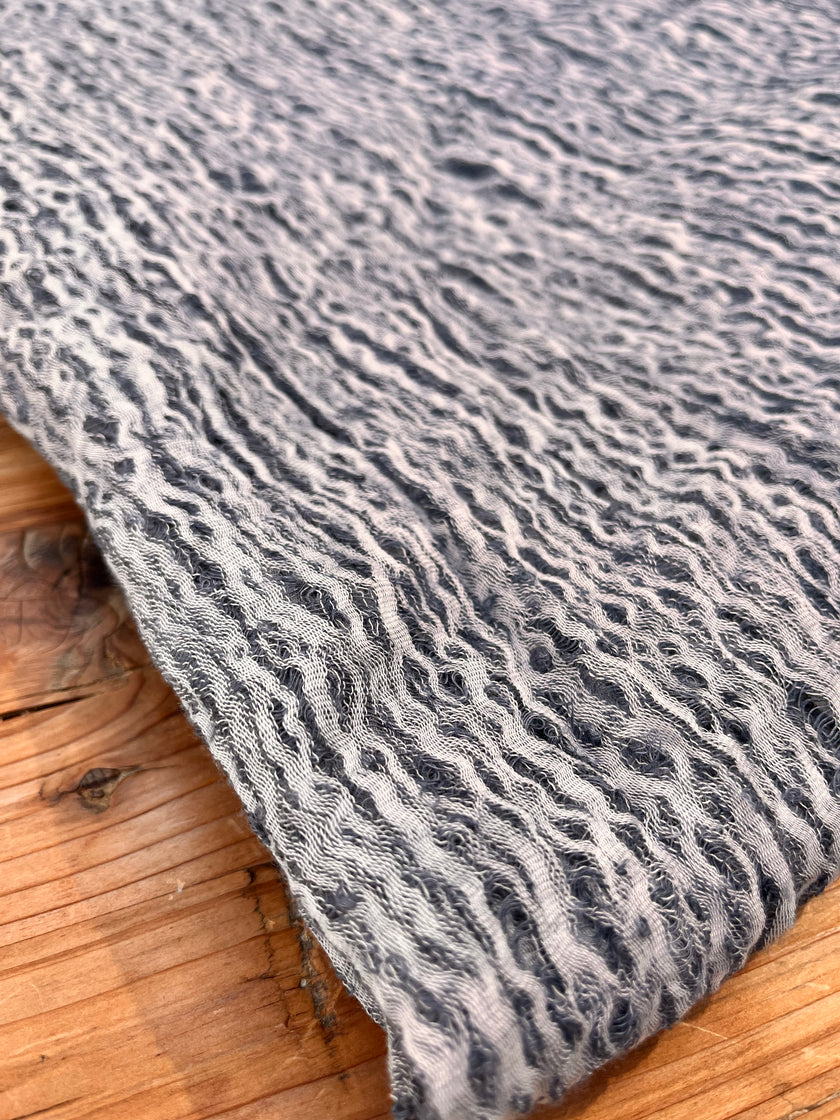 Metre Kare Mavi Gri Keten Kumaş, Organik Pamuklu Kumaş, Dokulu El Dokuma Yarı Şeffaf Doğal Kumaşlar.