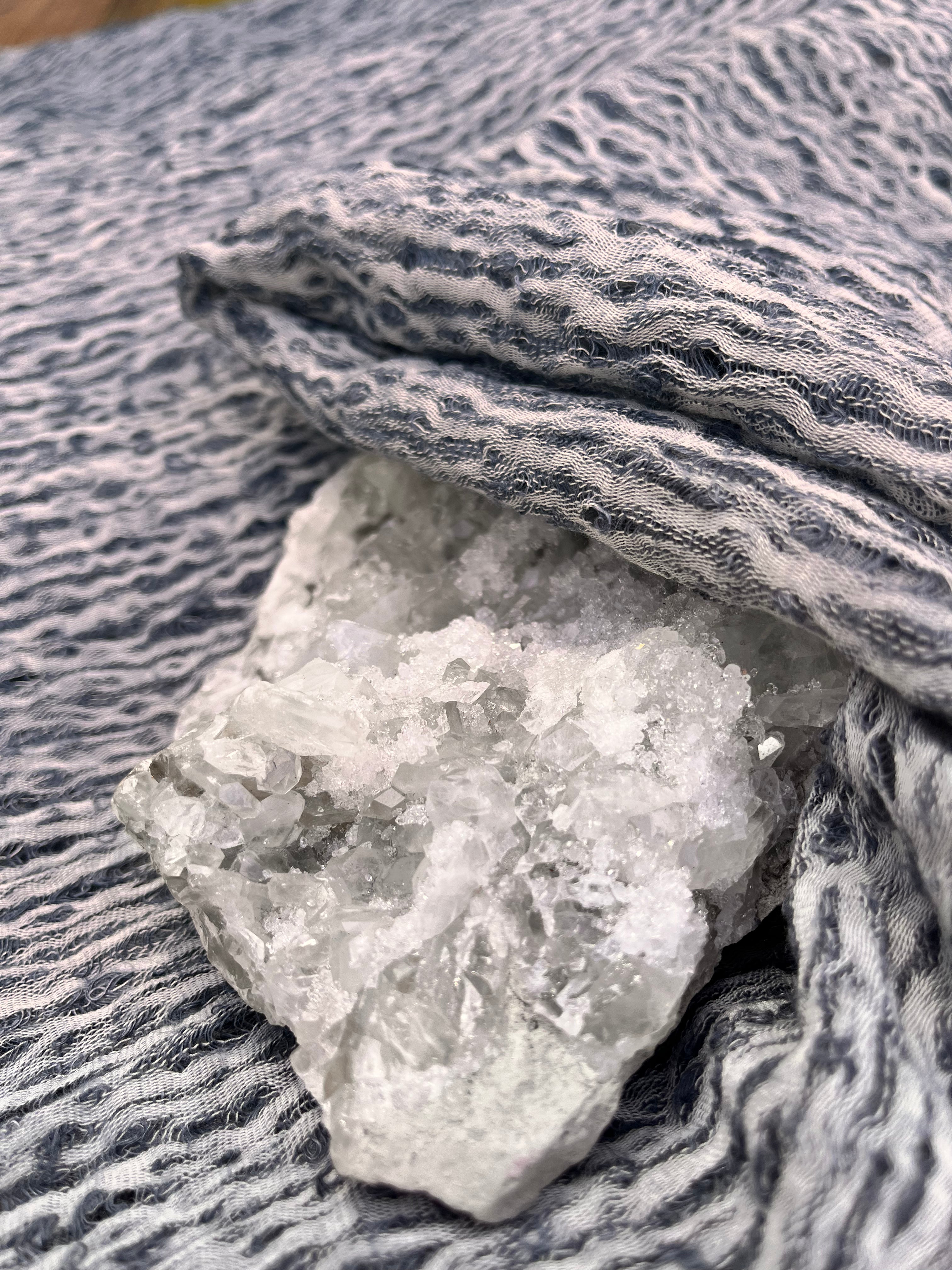 Bluish Gray Linen Fabric By The Yard Textured Handloom Semi-Sheer Natural Fabrics.