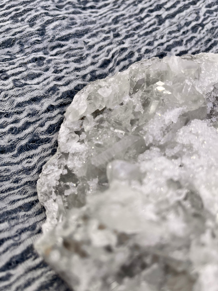 Metre Kare Mavi Gri Keten Kumaş, Organik Pamuklu Kumaş, Dokulu El Dokuma Yarı Şeffaf Doğal Kumaşlar.