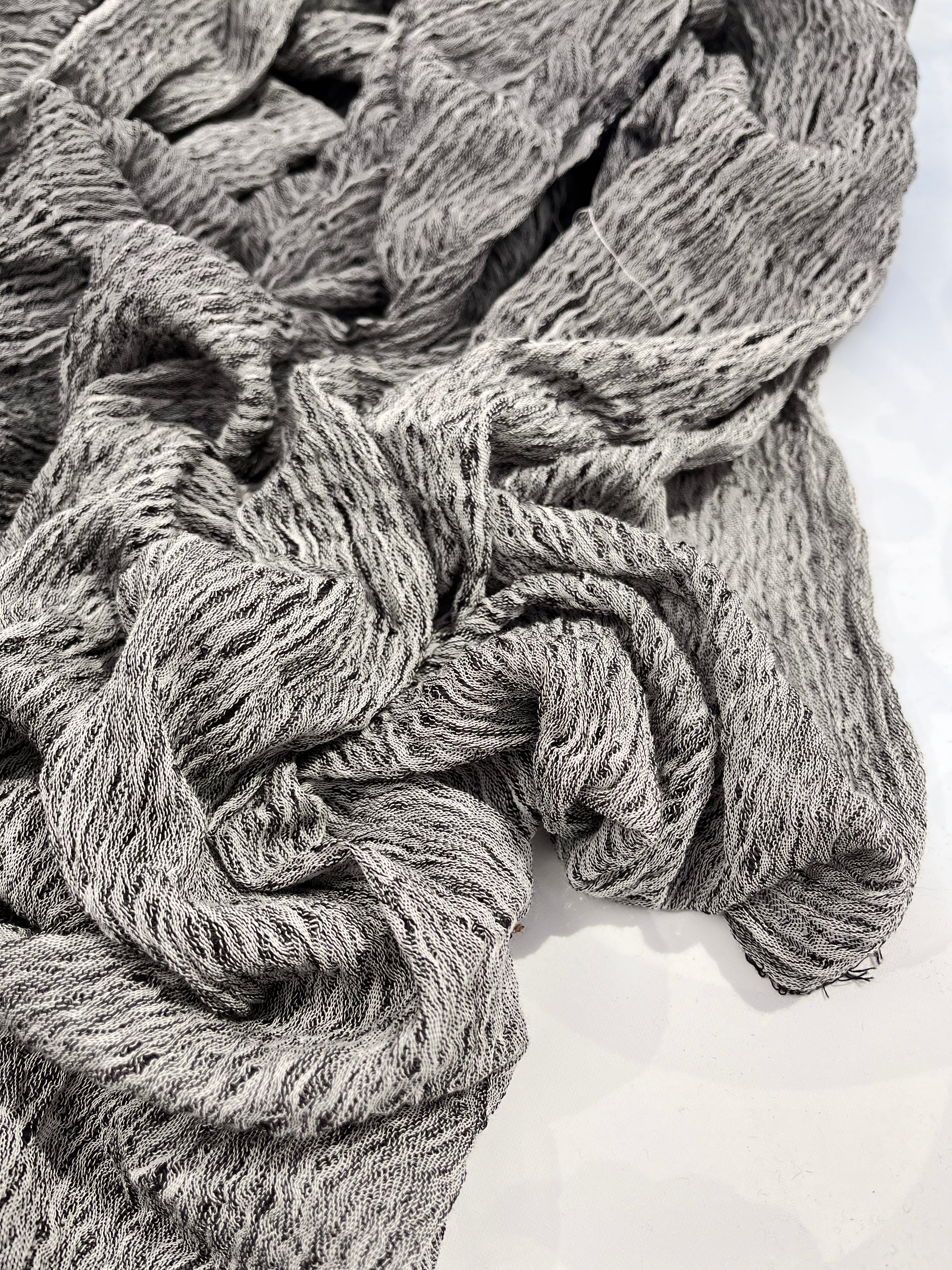 Black White Unique Natural Fabrics: Funky, Sheer, and Textured Cotton Linen.