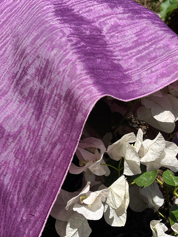 Lilac Pink Silk Moire Fabric, Watermark Pattern Fabric.
