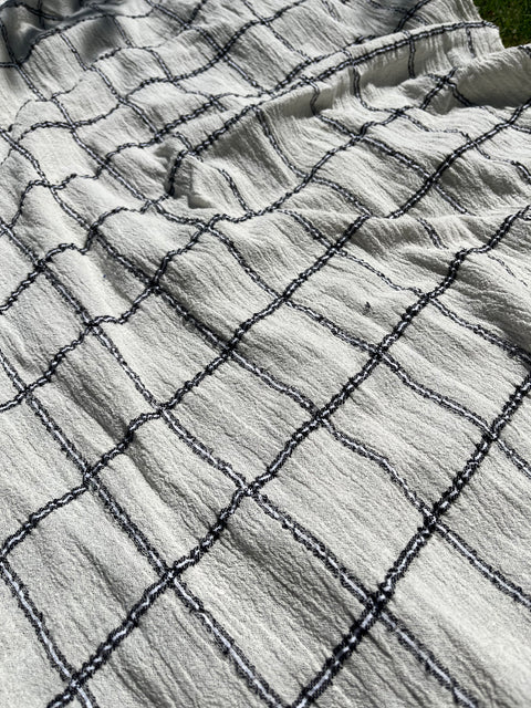 Cotton Gauze Fabric Sheer & Stretchy With Stripes