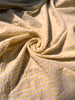 Yellow Striped Organic Cotton Fabric By The Meter, Crinkle Fabric With Pin Stripes.
