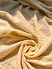 Yellow Striped Organic Cotton Fabric By The Meter, Crinkle Fabric With Pin Stripes.