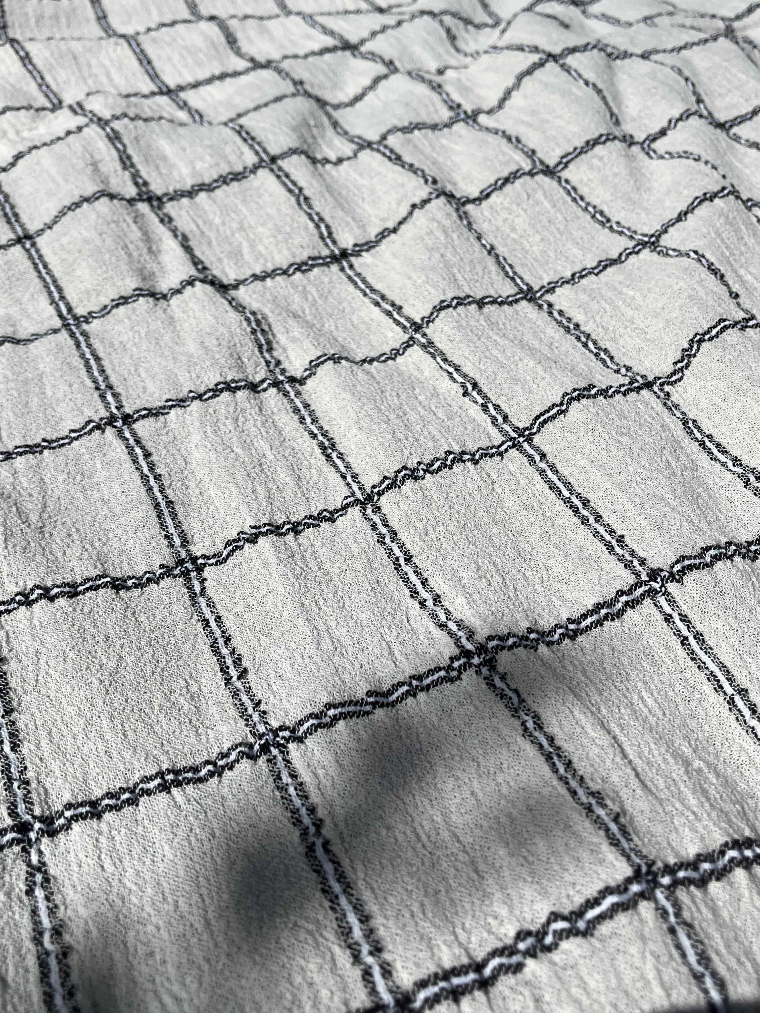Cotton Gauze Fabric Sheer & Stretchy With Stripes