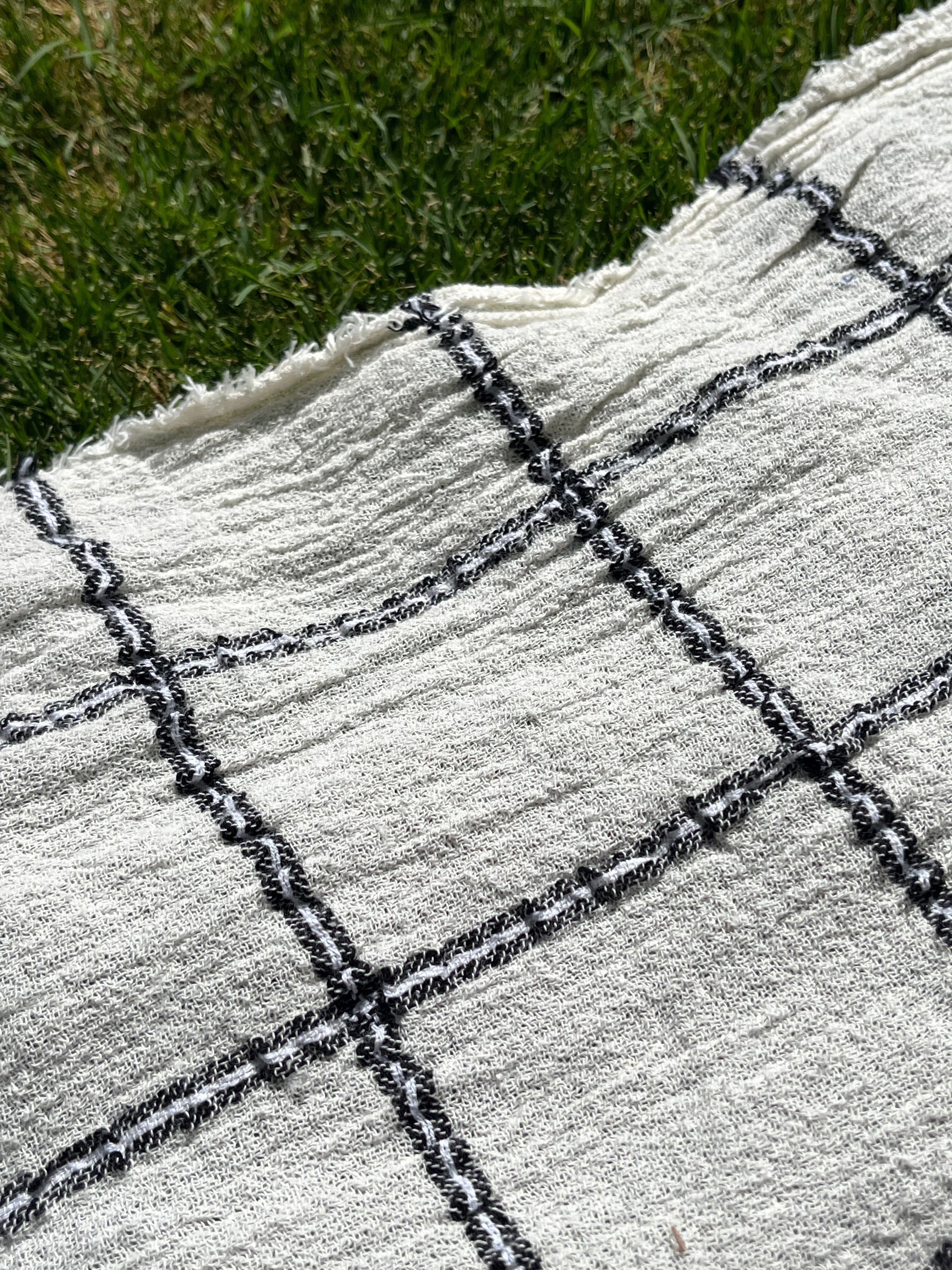 Cotton Gauze Fabric Sheer & Stretchy With Stripes