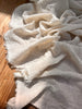 White Pin Striped Neutral Organic Cotton Fabric By The Meter.