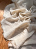 White Pin Striped Neutral Organic Cotton Fabric By The Meter.