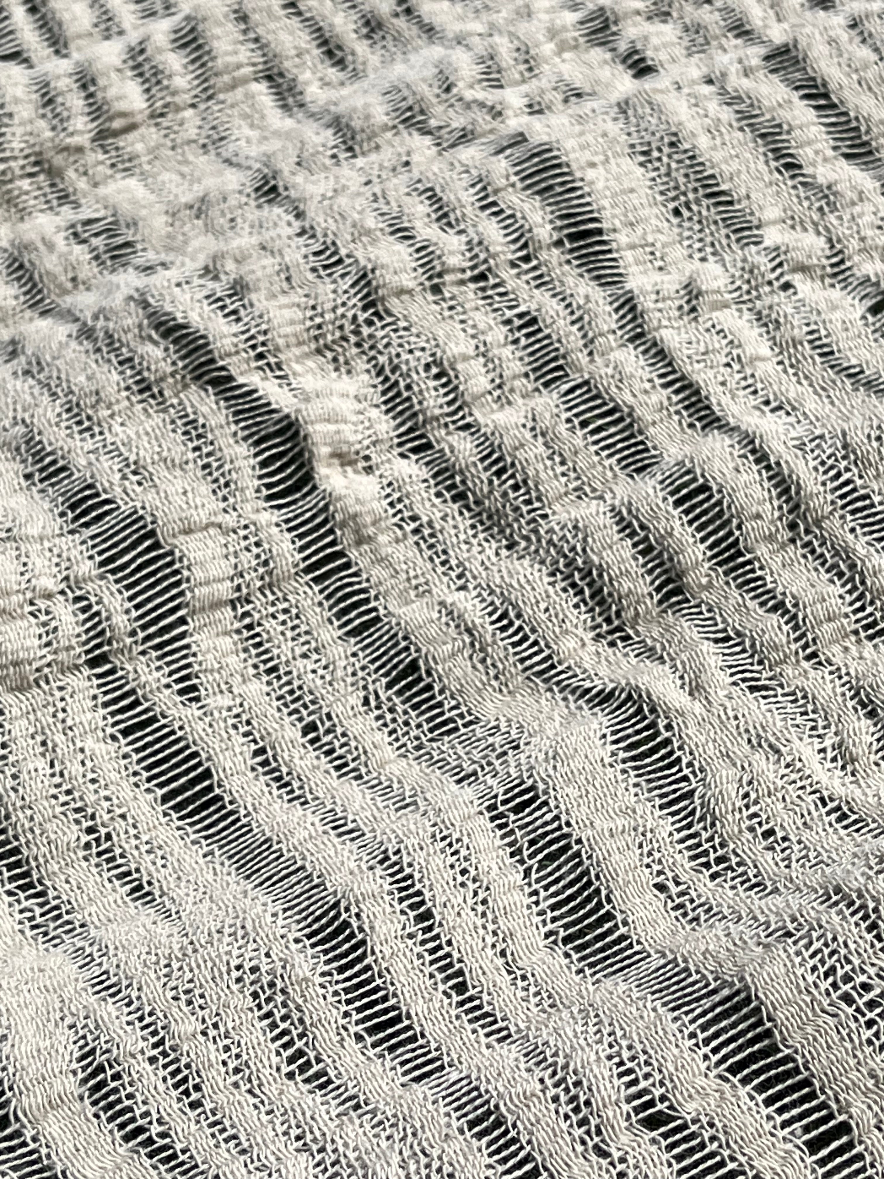 Sheer Hollow-Out Organic Cotton Fabric / Washed Soft & Fluid ...