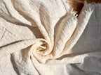 White Pin Striped Neutral Organic Cotton Fabric By The Meter.