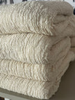 Tissu en lin par cour, tissu en coton biologique, tissus naturels semi-transparents texturés / non blanchis, blanc ivoire.