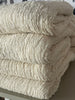 Tissu en lin par cour, tissu en coton biologique, tissus naturels semi-transparents texturés / non blanchis, blanc ivoire.