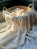 Neutral Stretchy Crinkle Cotton Fabric, Textured Surface,Off White Ivory Cotton Fabric, Light Weight.