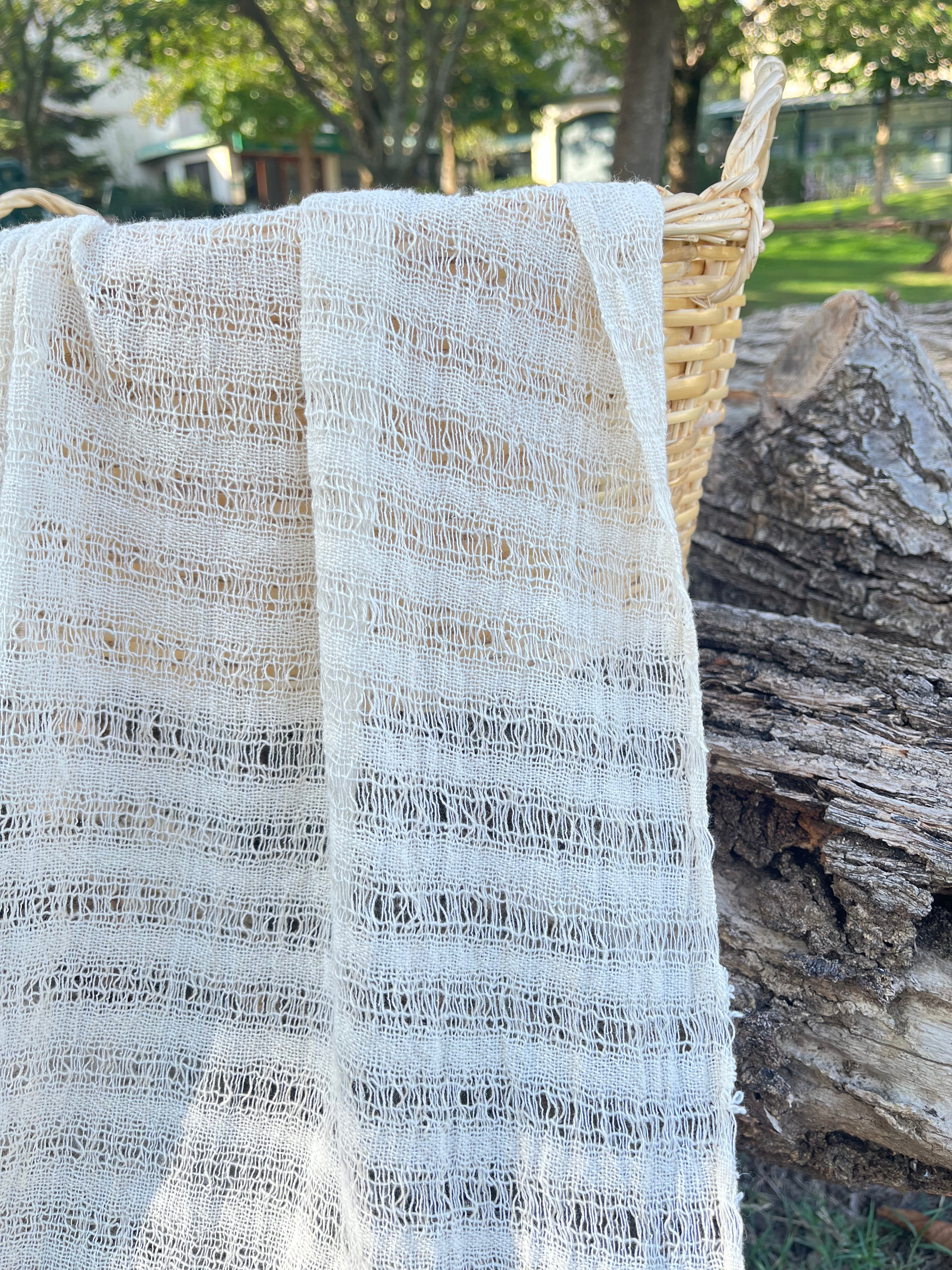 Handwoven Natural Fabrics, Hand Loomed Unique Textured Fabric.