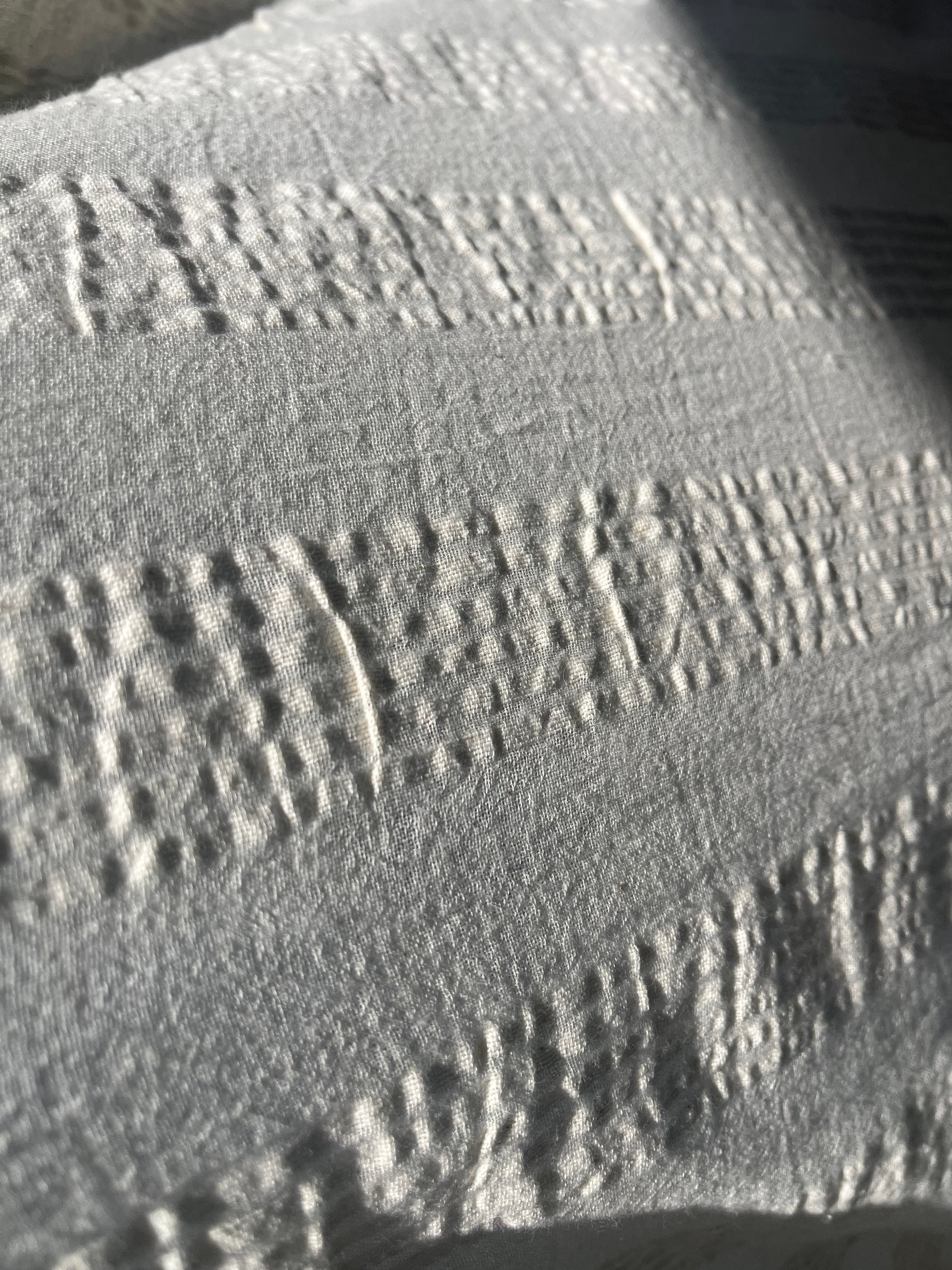 Ecru Cotton Gauze Fabric By The Meter, Neutral Undyed Pin Stripes.