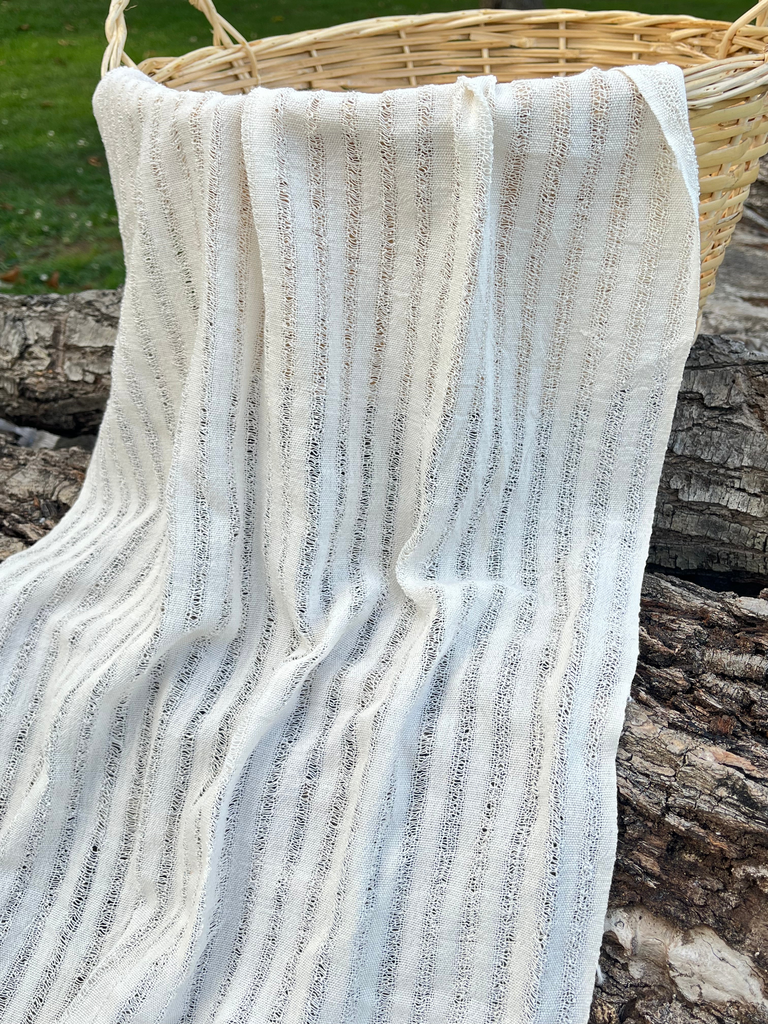 Handwoven Natural Fabrics, Hand Loomed Unique Textured Fabric, Special Production, Custom Craftsmanship, Woven To Order, Organic Cotton Traditional Weaves.