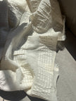 Ecru Cotton Gauze Fabric By The Meter, Neutral Undyed Pin Stripes.