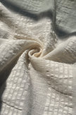 Ecru Cotton Gauze Fabric By The Meter, Neutral Undyed Pin Stripes.