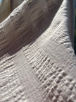 Ecru Cotton Gauze Fabric By The Meter, Neutral Undyed Pin Stripes.