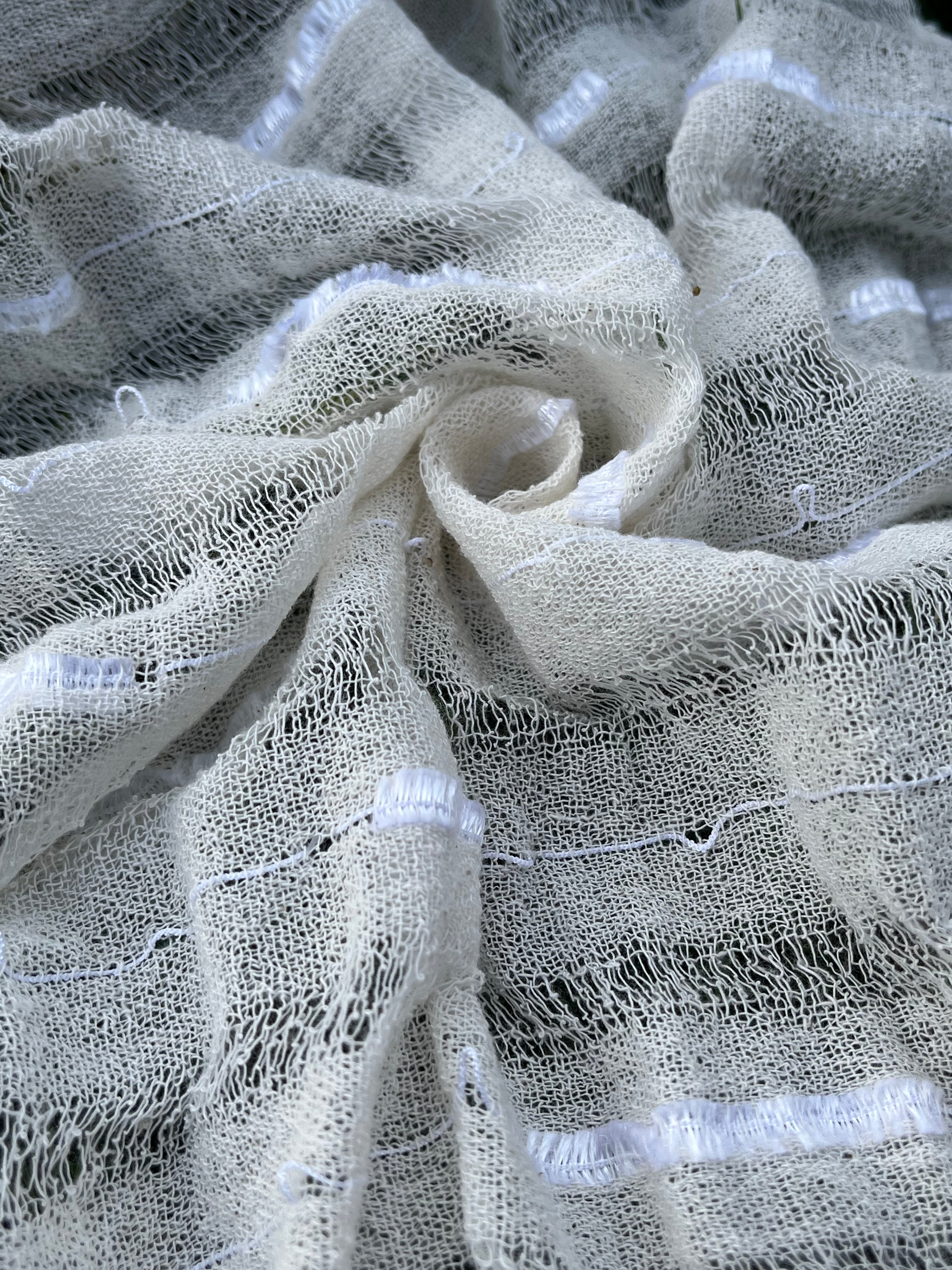 Handwoven Natural Fabrics, Hand Loomed Unique Textured Fabric.