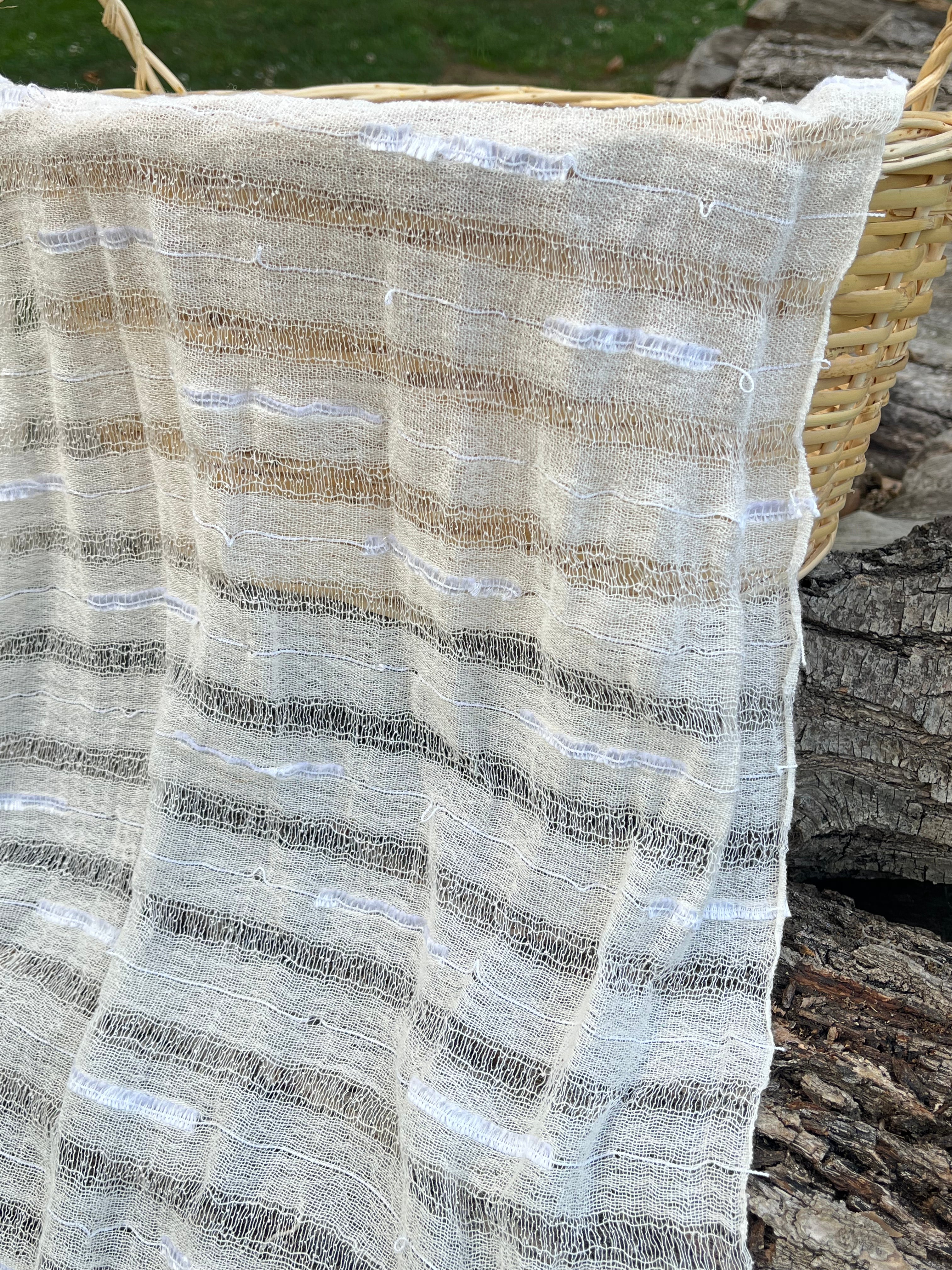Handwoven Natural Fabrics, Hand Loomed Unique Textured Fabric.