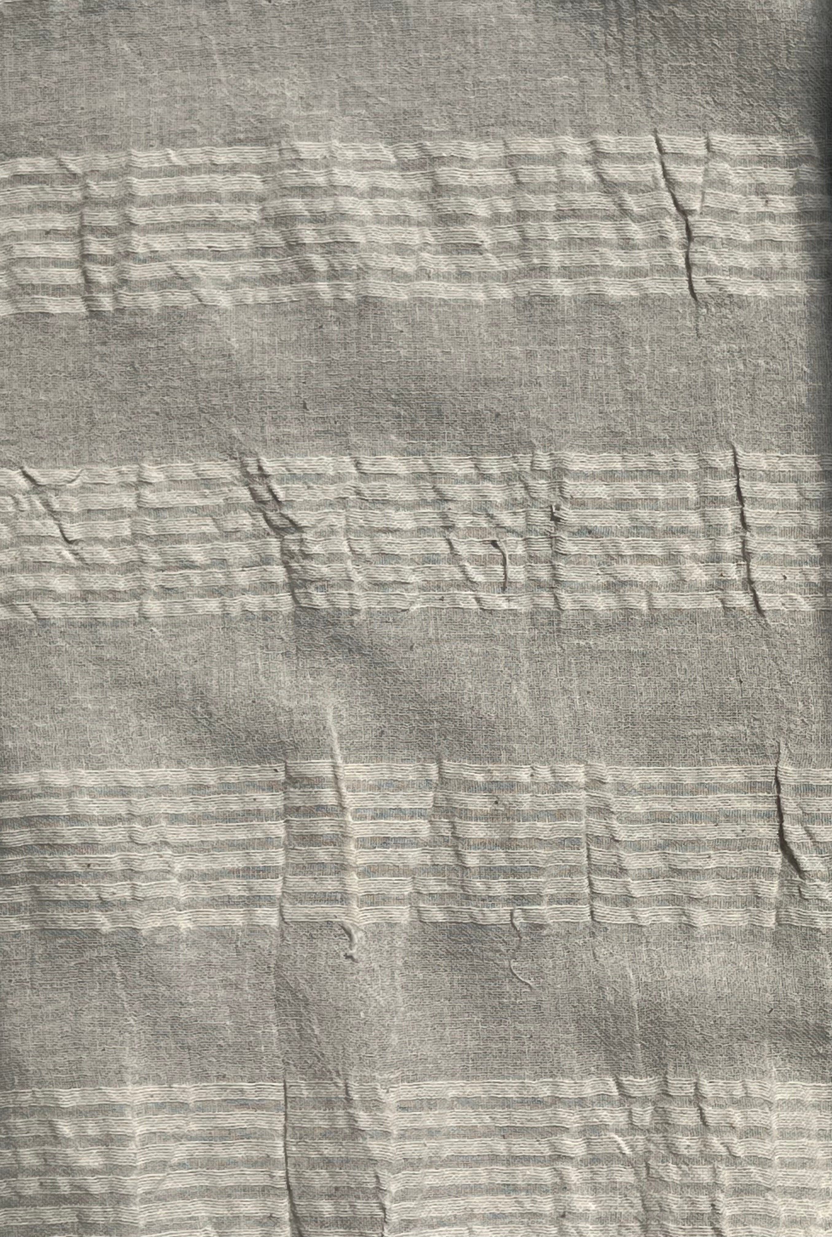 Ecru Cotton Gauze Fabric By The Meter, Neutral Undyed Pin Stripes.