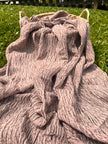Brown Linen Fabric By The Yard Textured Handloom Semi-Sheer Natural Fabrics.
