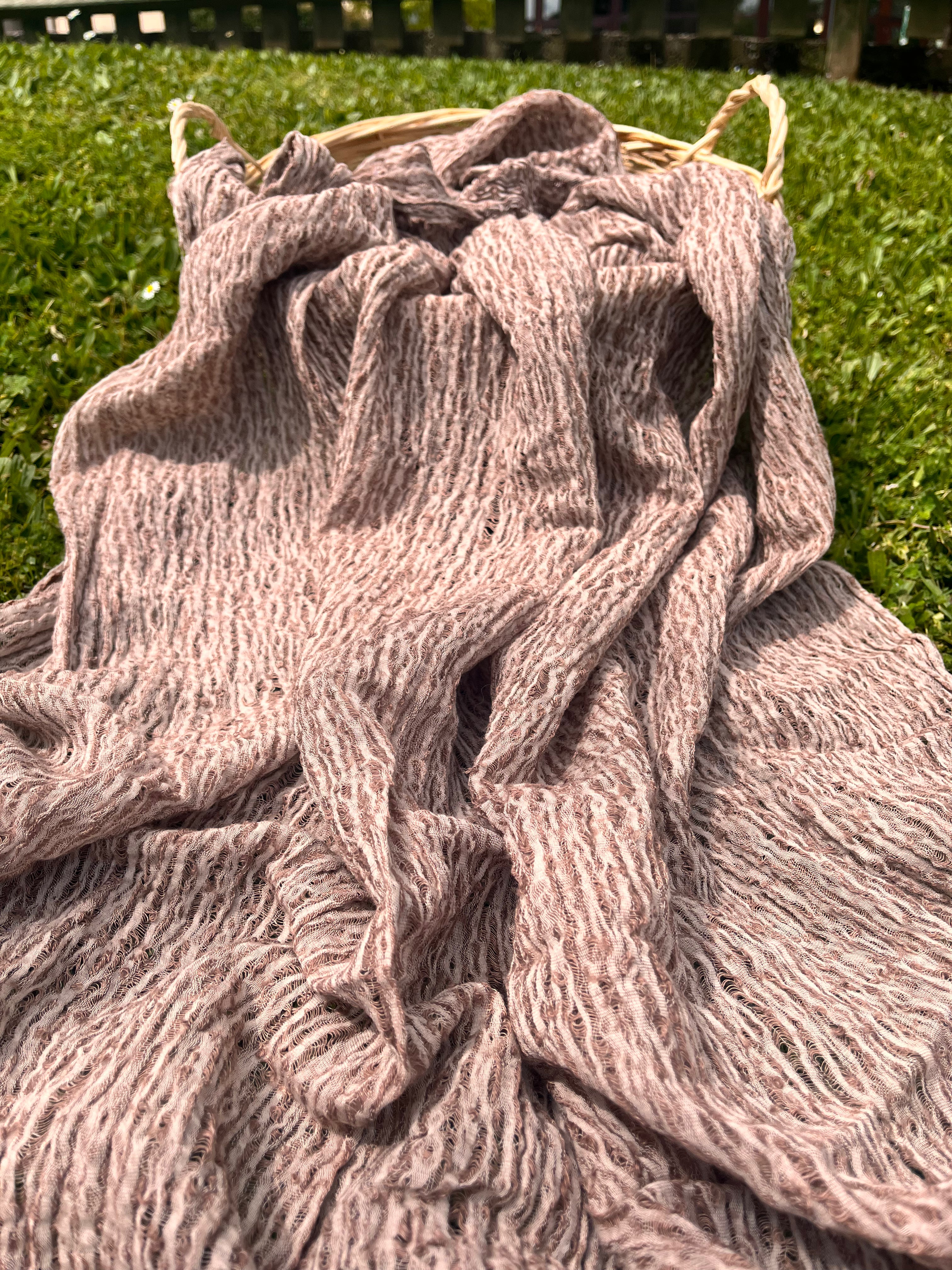 Brown Linen Fabric By The Yard Textured Handloom Semi-Sheer Natural Fabrics.