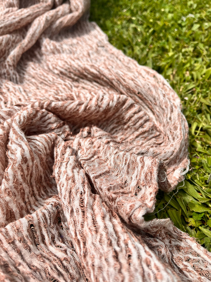 Metre Kare Kahverengi Keten Kumaş, Organik Pamuklu Kumaş, Dokulu El Dokuma Yarı Şeffaf Doğal Kumaşlar.