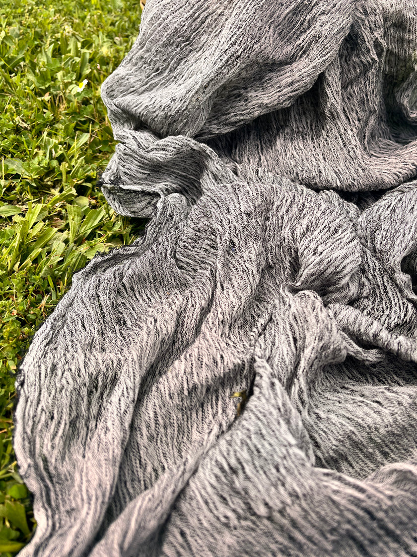 Metre Kare Siyah Beyaz Keten Kumaş, Organik Pamuklu Kumaş, Dokulu El Dokuma Yarı Şeffaf Doğal Kumaşlar.