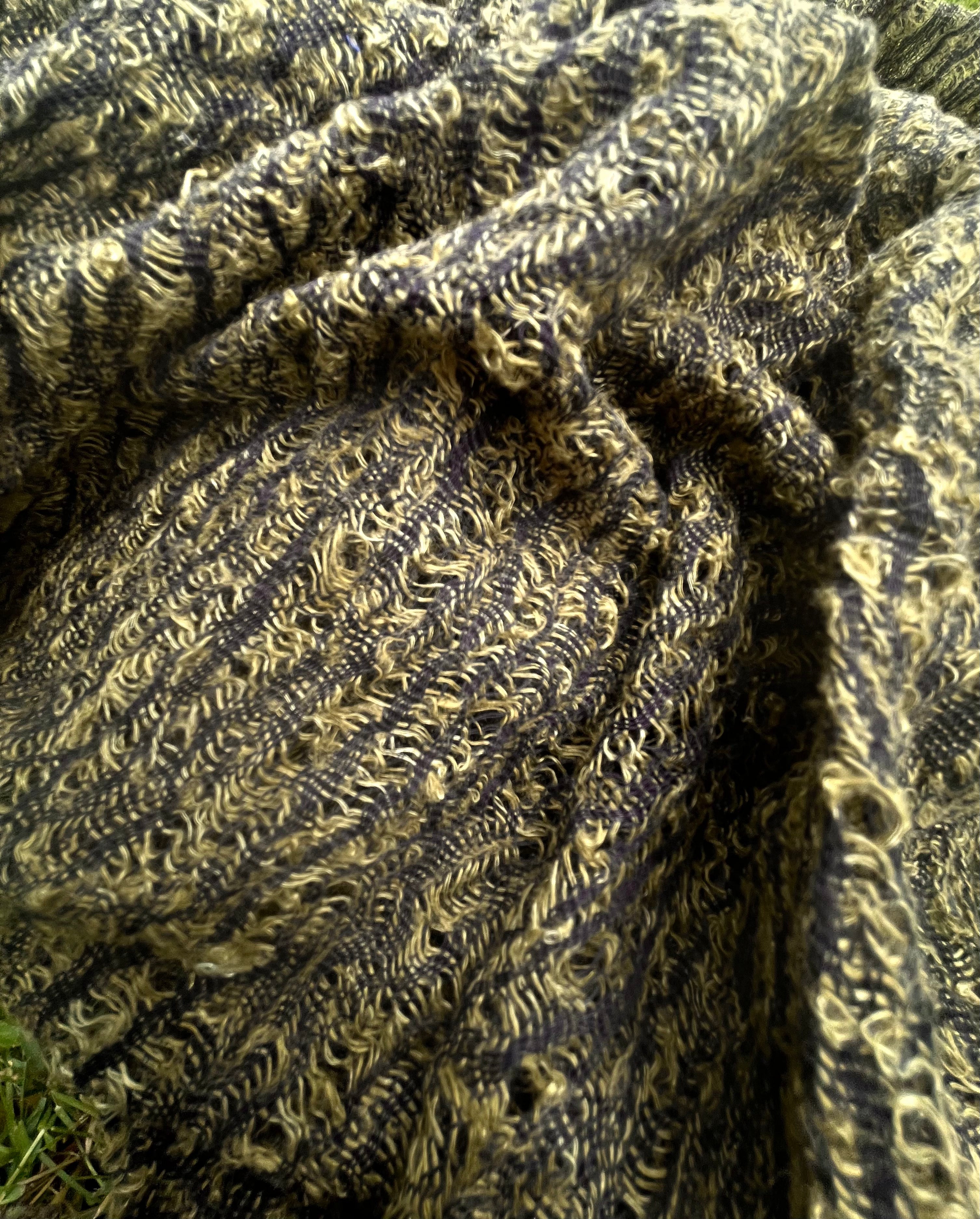 Green Linen Fabric By The Yard Textured Handloom Semi-Sheer Natural Fabrics.
