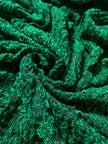 Tissu de lin vert viridian par cour, tissu en coton biologique, tissus naturels semi-transparents texturés à la main