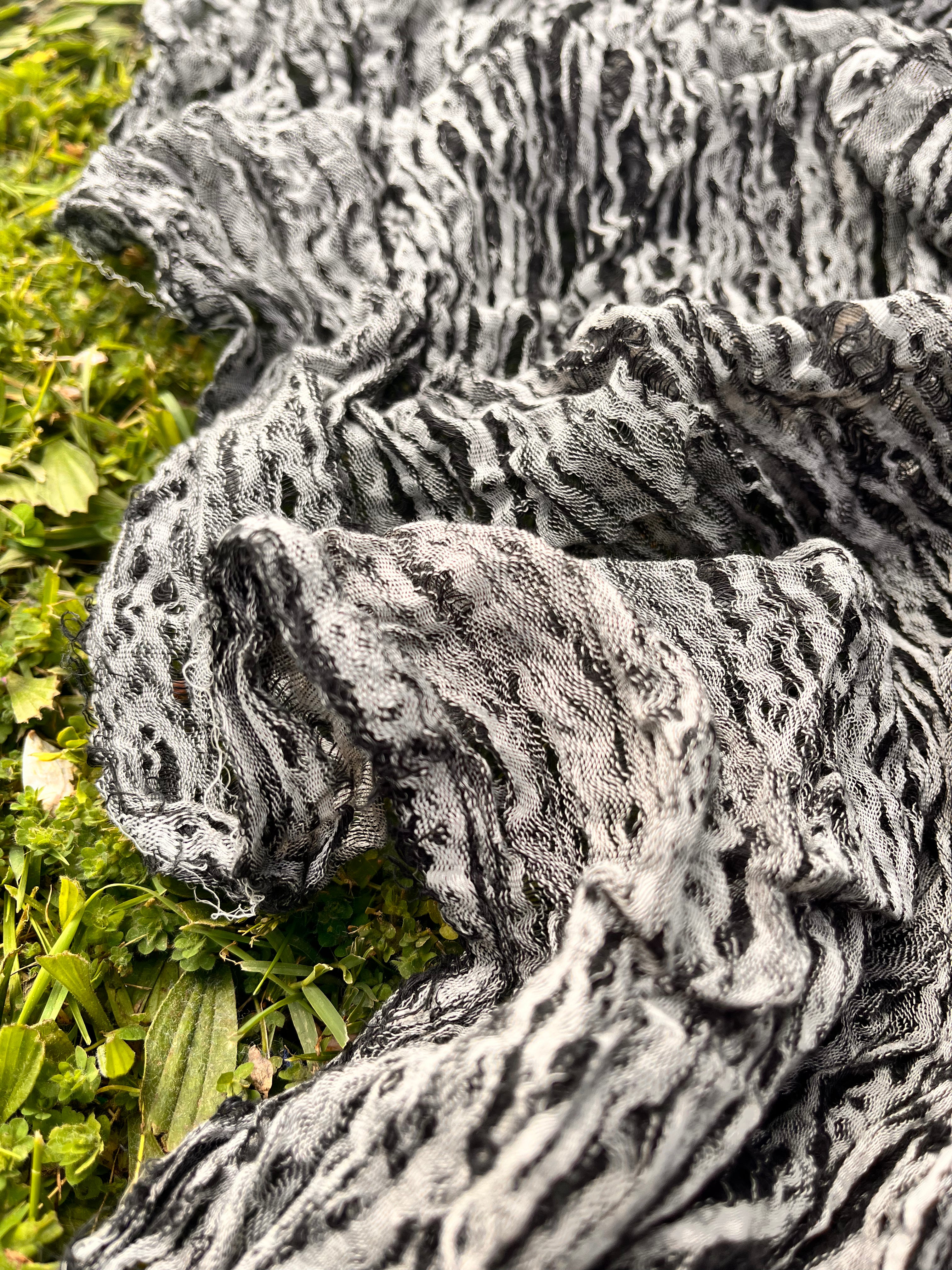 Black- White Green Textured Linen Fabric By The Yard Natural Fabrics.