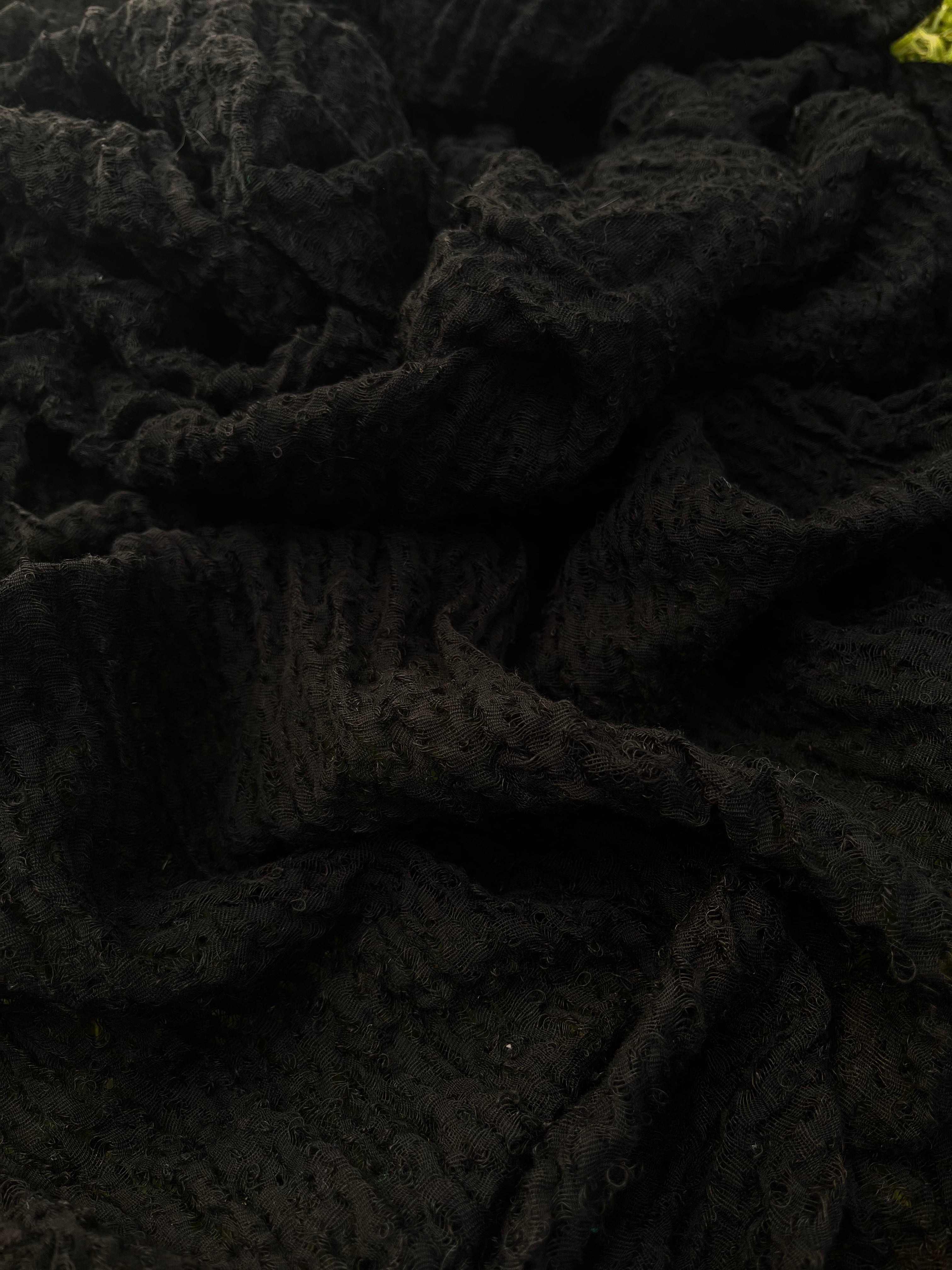 Black Textured Linen Fabric By The Yard Natural Fabrics.