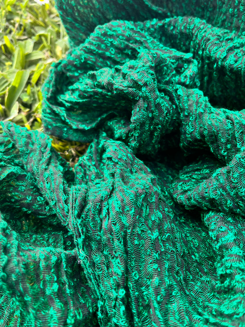 Metre Kare Yeşil Keten Kumaş, Organik Pamuklu Kumaş, Dokulu El Dokuma Yarı Şeffaf Doğal Kumaşlar.