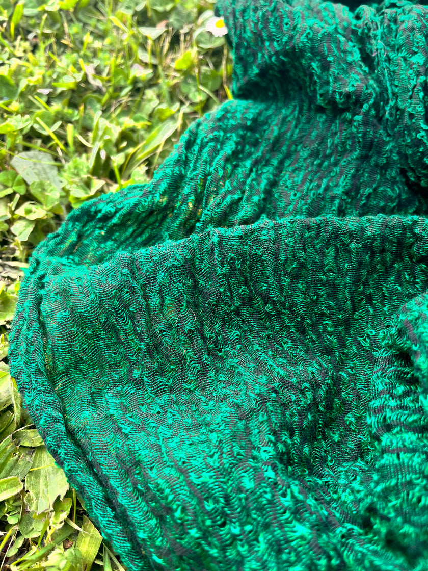 Metre Kare Yeşil Keten Kumaş, Organik Pamuklu Kumaş, Dokulu El Dokuma Yarı Şeffaf Doğal Kumaşlar.