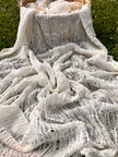 Ivory White Textured Linen Fabric By The Yard Natural Fabrics.