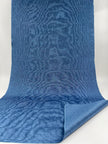 Blue Silk Fabric, Moire Silk Fabric, Silk By The Yard. Watermark Pattern.