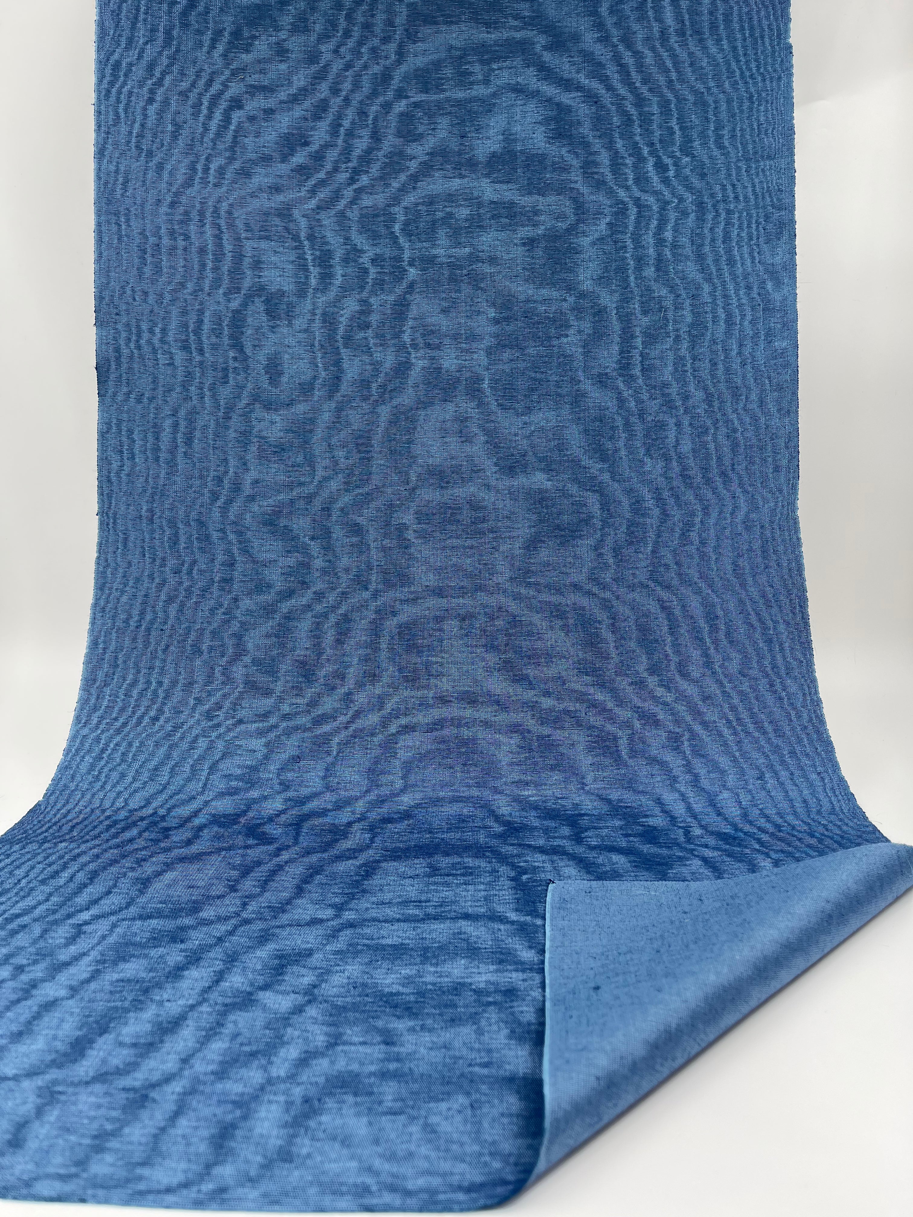 Blue Silk Fabric, Moire Silk Fabric, Silk By The Yard. Watermark Patte ...